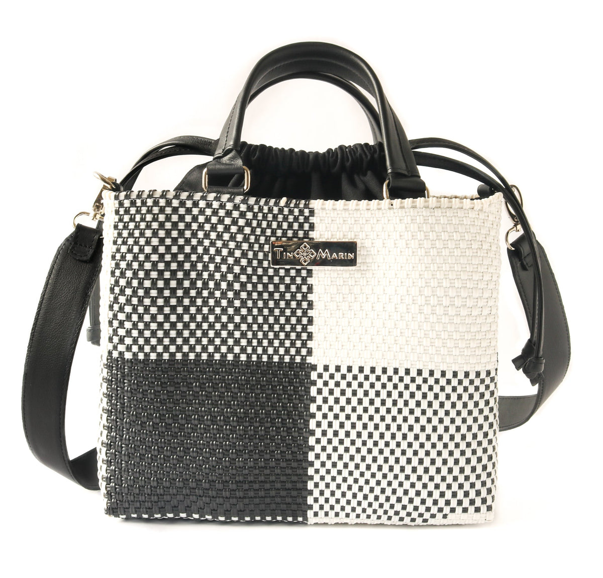 Lucy Medium Woven Crossbody Drawstring Bag