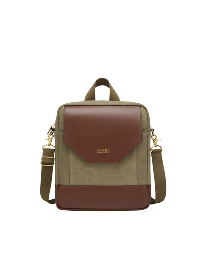 Corbin | Fatigue Washed Canvas + Brown Leather