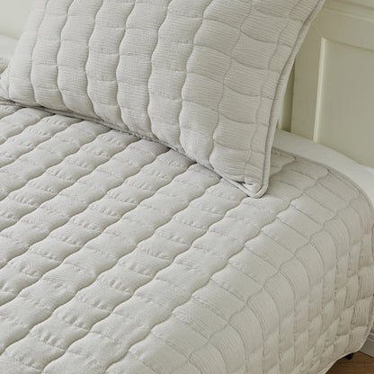 3-Piece Seersucker Textured Quilt & Sham Set