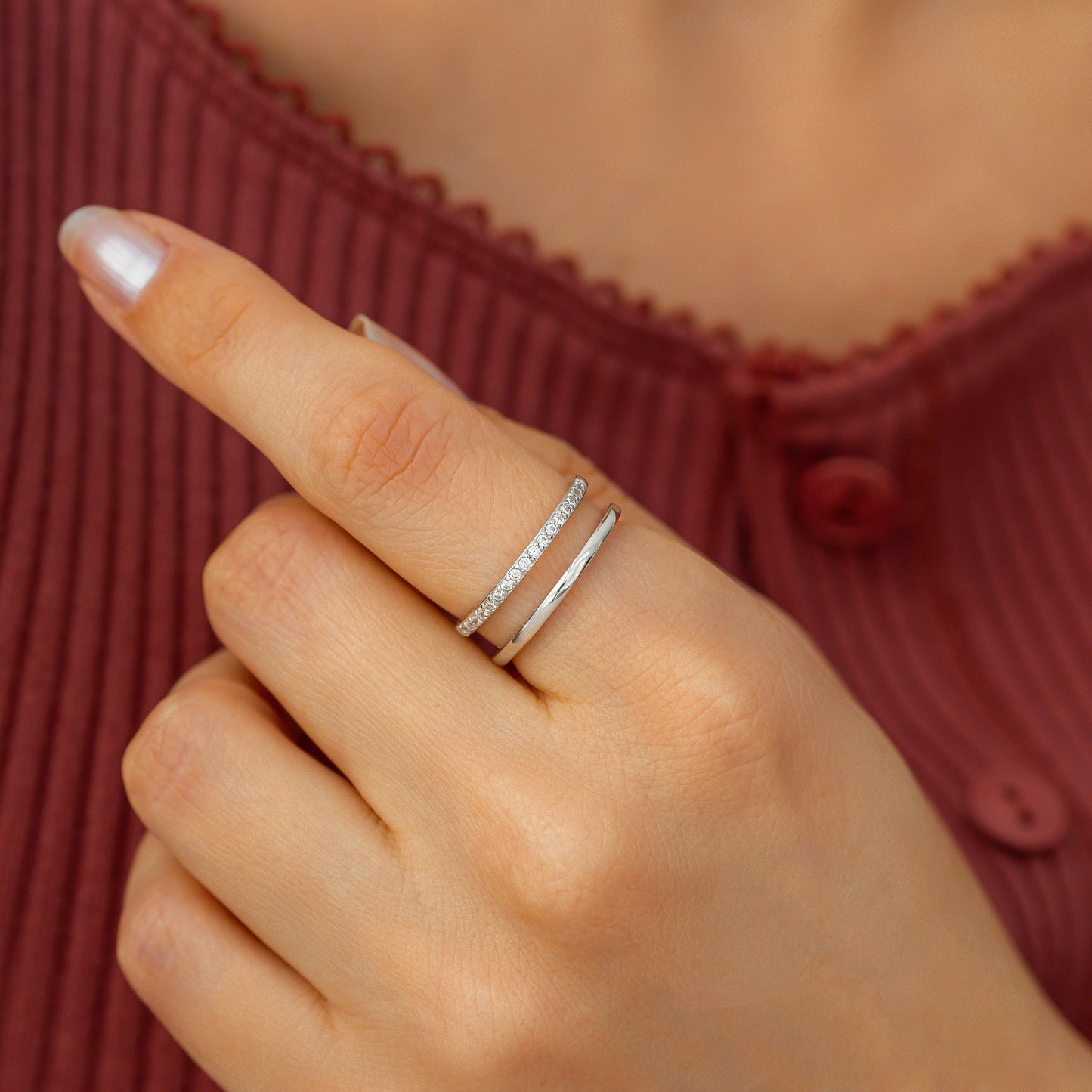 Mint & Lily Double Band Pave Ring