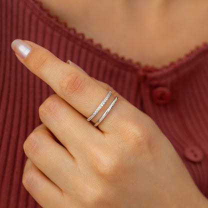 Mint & Lily Double Band Pave Ring