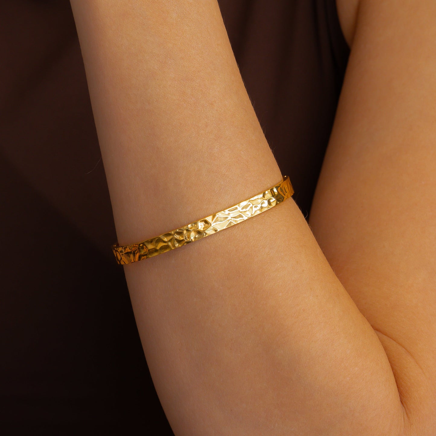 Mint & Lily Hammered Gold Cuff Bracelet