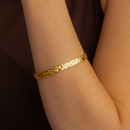 Mint & Lily Hammered Gold Cuff Bracelet