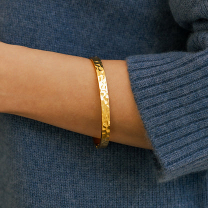 Mint & Lily Hammered Gold Cuff Bracelet