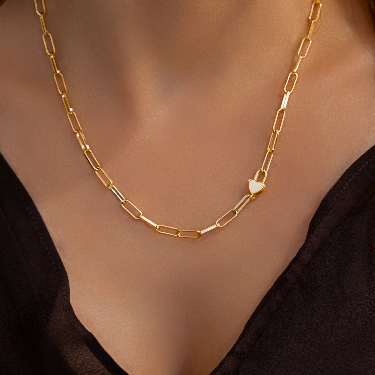 Mint & Lily Heart Padlock Necklace