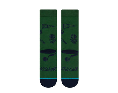 Stance Donovan Stencil Crew Socks Green/Navy