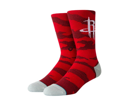 Stance Casual NBA Houston Rockets Camo Melange Men Crew Socks Red