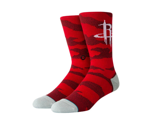 Stance Casual NBA Houston Rockets Camo Melange Men Crew Socks Red