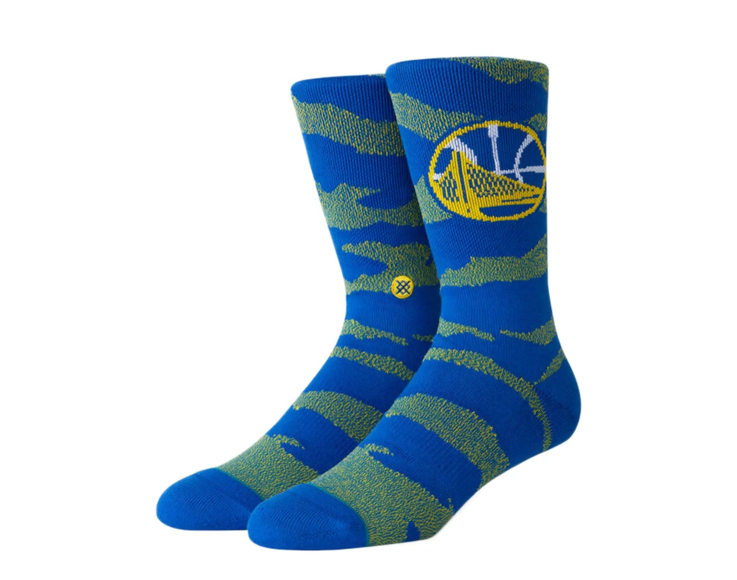 Stance Casual NBA Golden State Warriors Camo Melange Men Crew Socks Blue