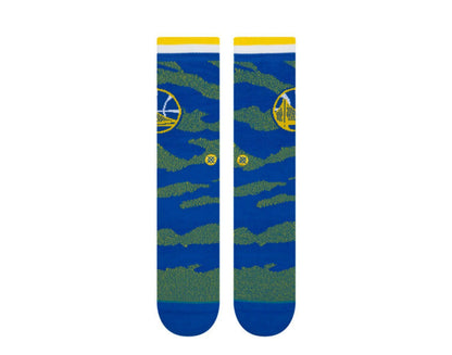 Stance Casual NBA Golden State Warriors Camo Melange Men Crew Socks Blue