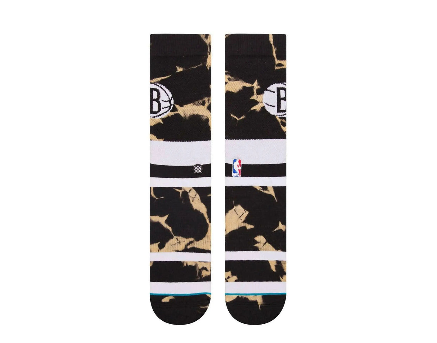 Stance Casual NBA Brooklyn Nets Acid Wash Men Crew Socks Black