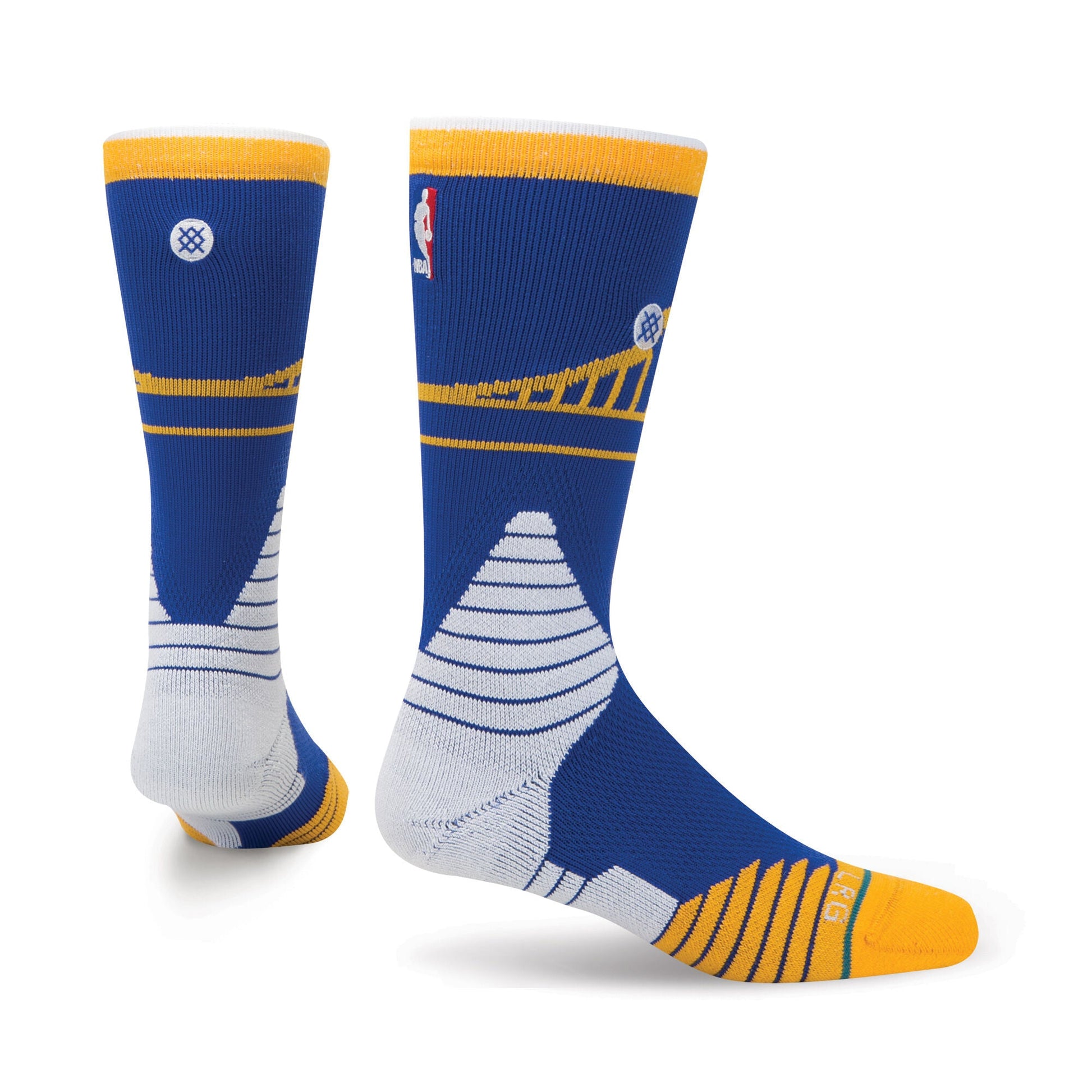 Stance Men's NBA Golden State Warriors Bridge Crew Socks M