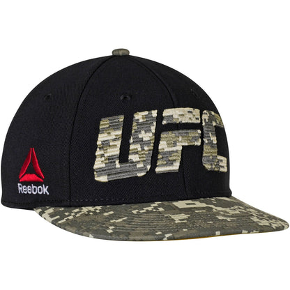Reebok UFC Digital Camo Flat Brim Visor Flex Fit Hat Hats