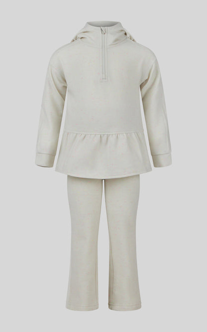 4-6X 3 PC Girls Confetti Half Zip Pullover + Flared Pant + Coin Purse Set