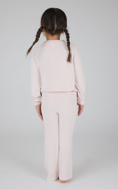 4-6X 2 PC Ribbed Velour Top and Flare Leg Pant