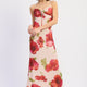 Cream Red Floral