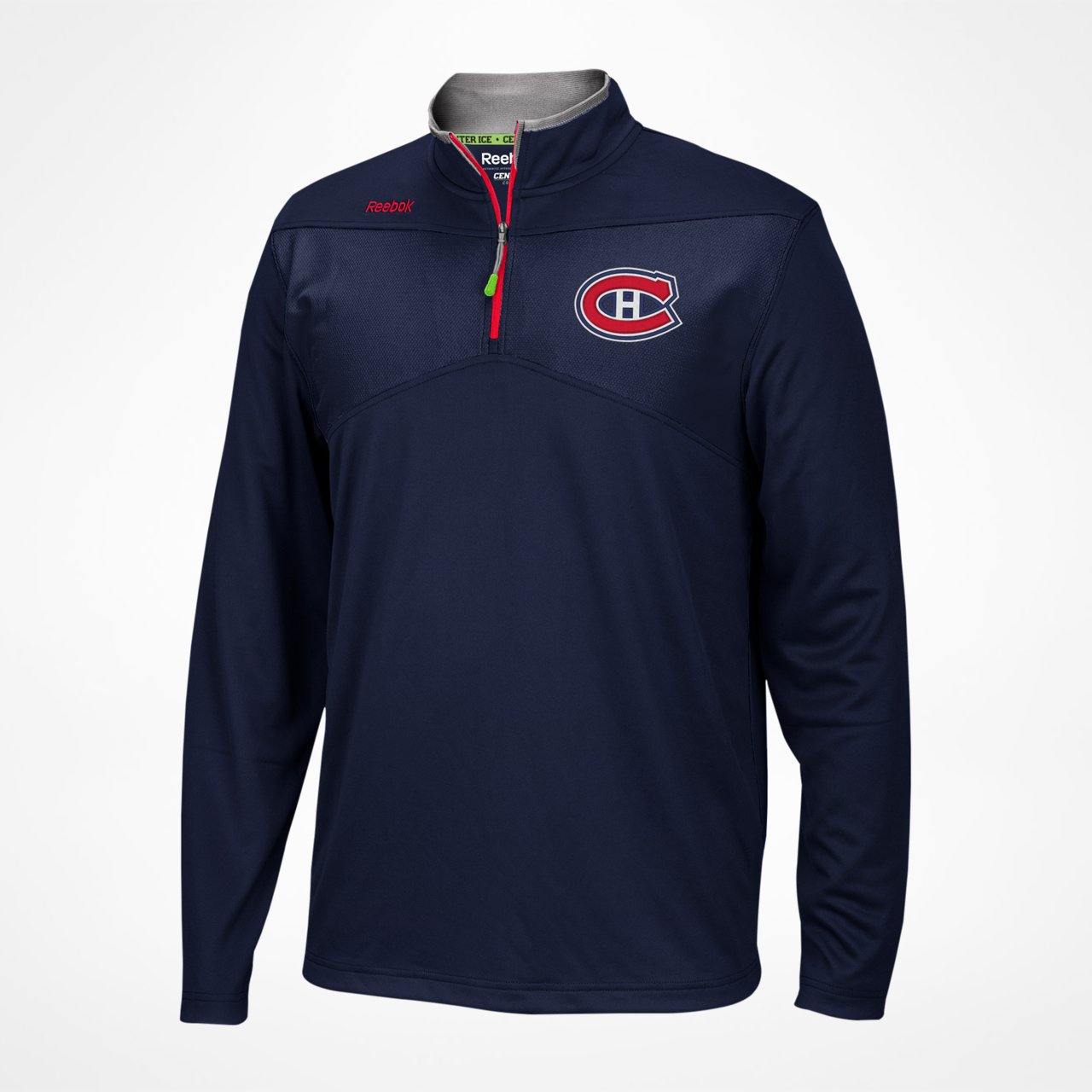 Reebok Men's Baselayer 1/4 Zip NHL Montreal Canadiens Half Zip & Quarter Zip