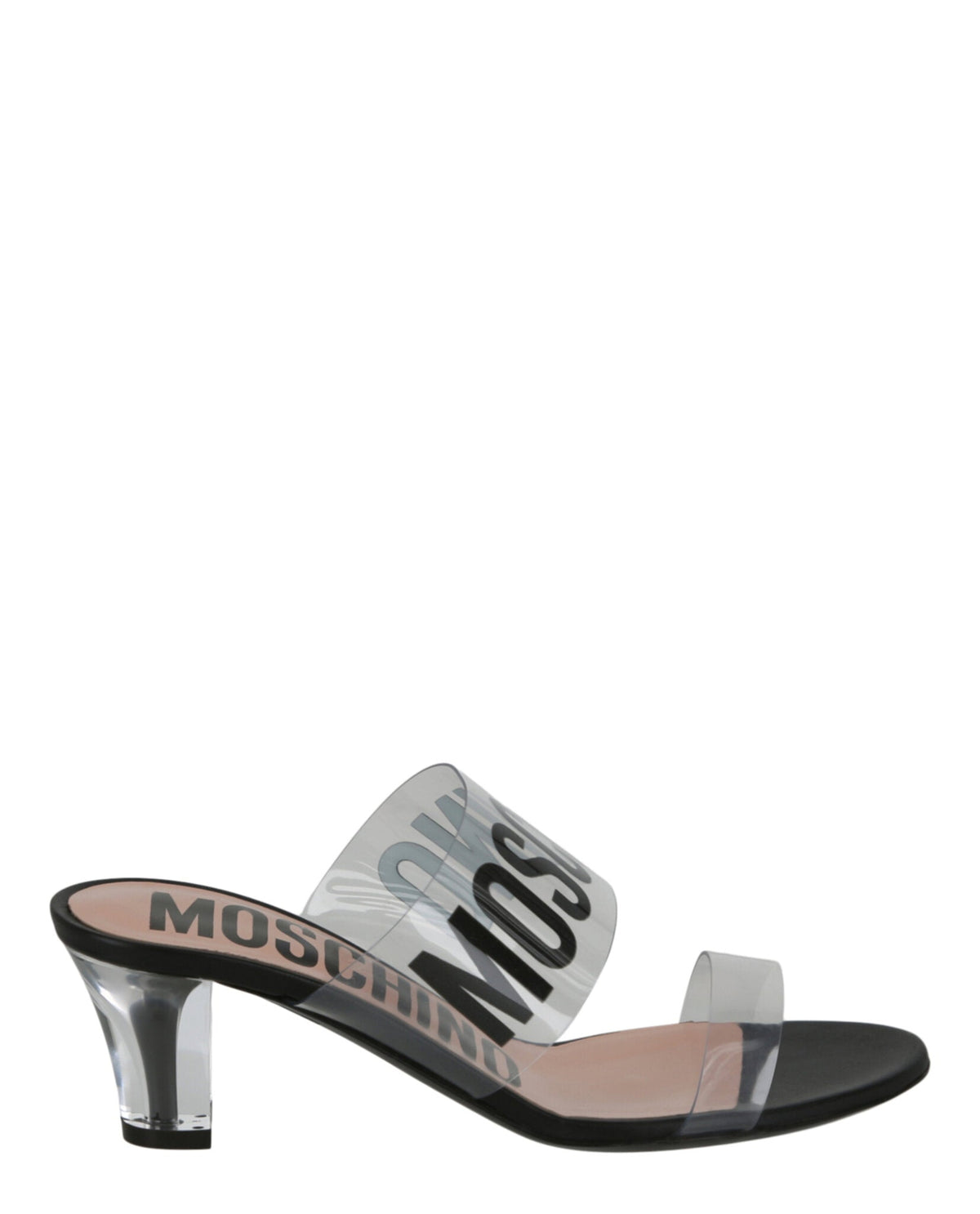 Moschino Logo Transparent Heel Sandals – PROOZY