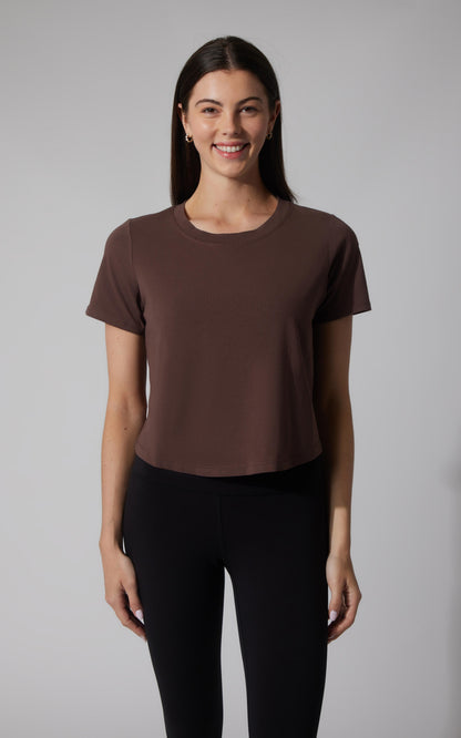 2 PK Airlite Cotton Boxy Cropped Short Sleeve Tee