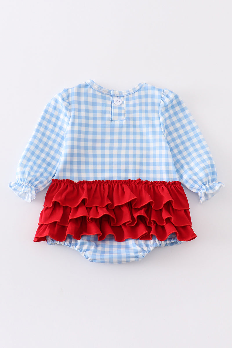 Santa Milk & Cookies Appliqué Girl Bubble