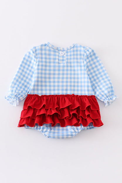 Santa Milk & Cookies Appliqué Girl Bubble