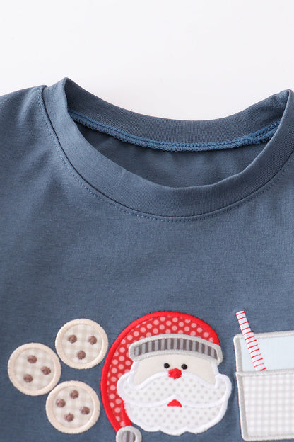 Santa Milk & Cookies Appliqué Boy Set