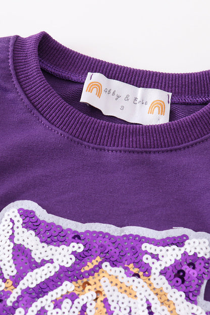 Purple LSU Tiger Sequin Mom & Me Sweatshirt
