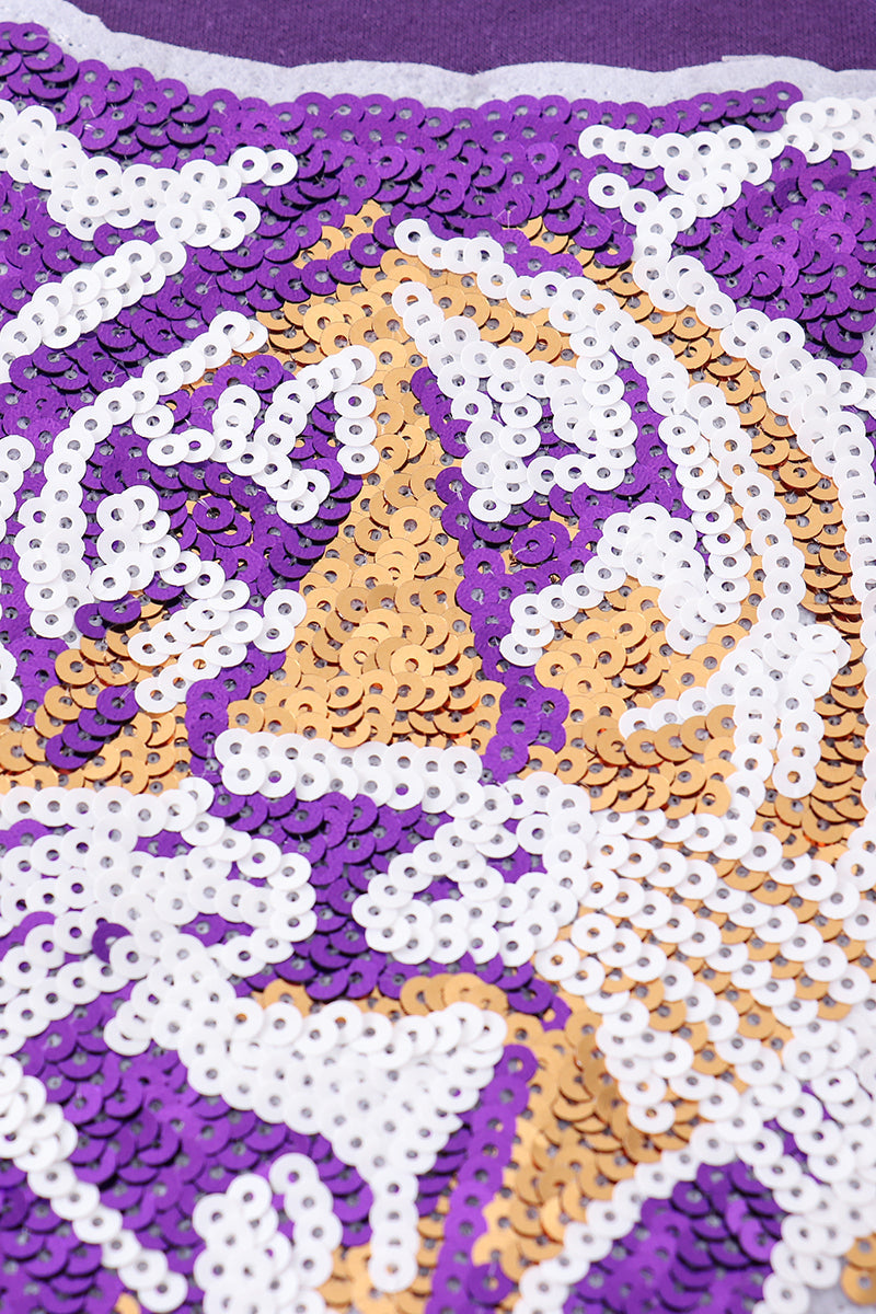 Purple LSU Tiger Sequin Mom & Me Sweatshirt