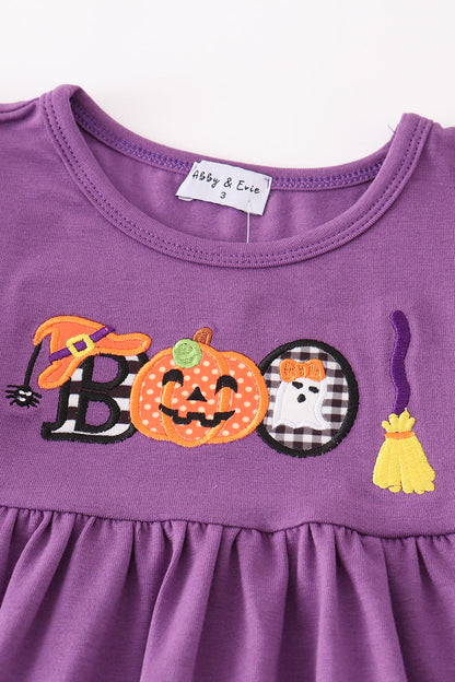 Halloween Pumpkin Ghost Appliqué Girl Set