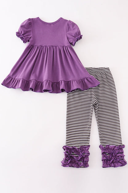 Halloween Pumpkin Ghost Appliqué Girl Set