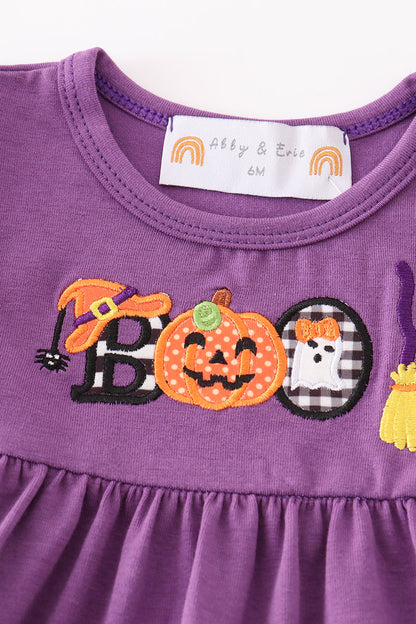Halloween Pumpkin Ghost Appliqué Girl Bloomers Set