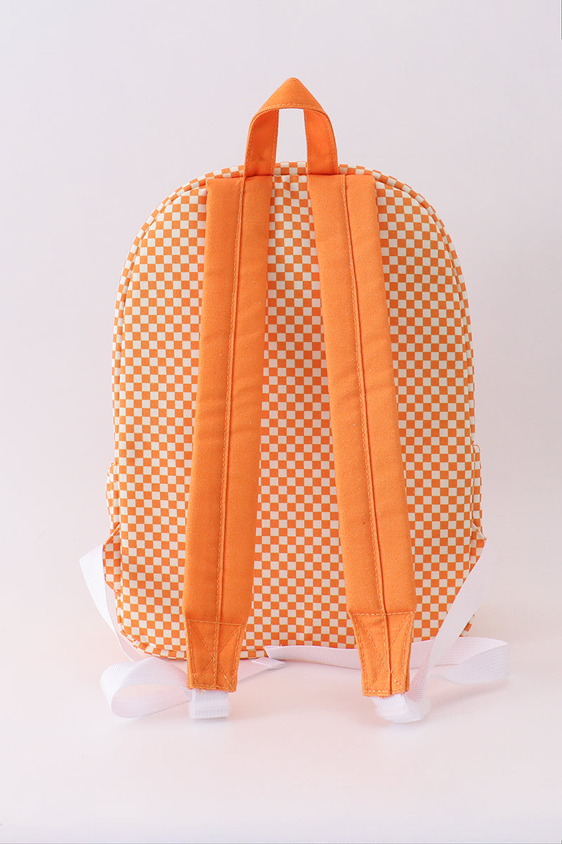 Orange Tennessee embroidery checkered ruffle backpack – Zulily