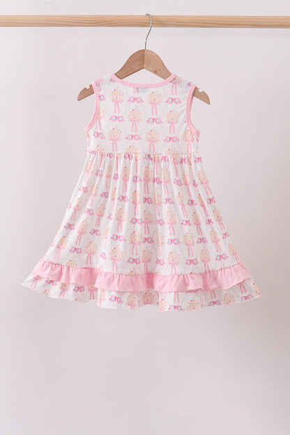 Pink bow castle ruffle dress