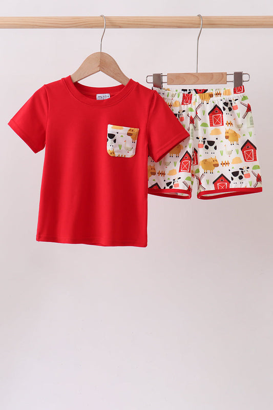 Red Farm Animal Set