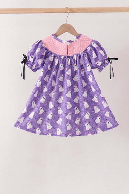 Purple Spooky Cute Smocked Dress