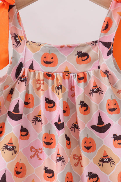 Pumpkin spider bow Dress