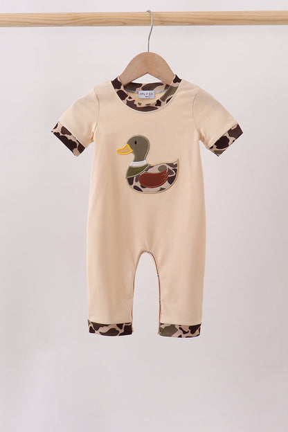 Camouflage duck applique Romper
