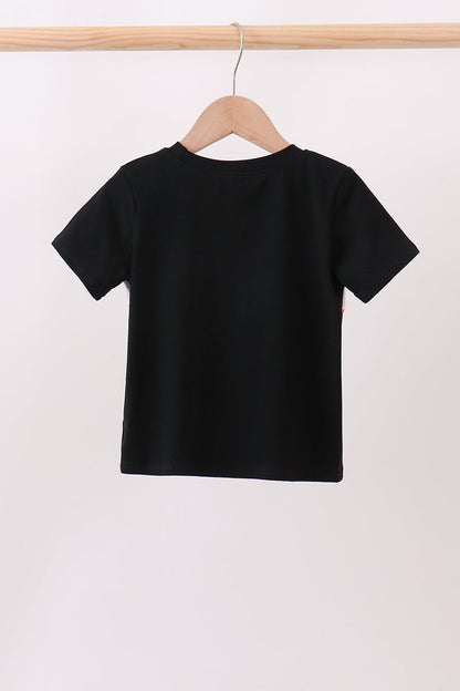 Black Pumpkin cat Embroidery Top