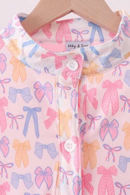 Pink Bow Fleece mom&me Jacket