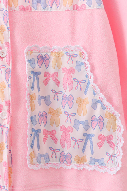 Pink Bow Fleece mom&me Jacket