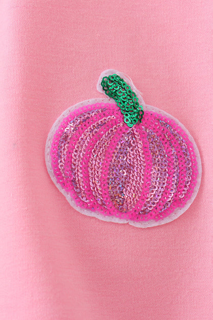 Pink Pumpkin Sequin Mom&me Top