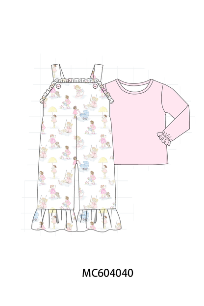 Pink All Day Adventure Ruffle Jumpsuit Set