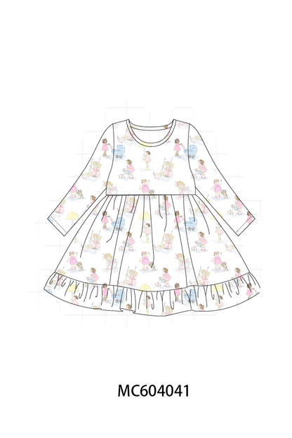 Pink All Day Adventure Ruffle Dress