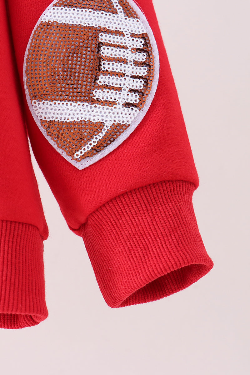 Red Football Sequin Mom & Me Top