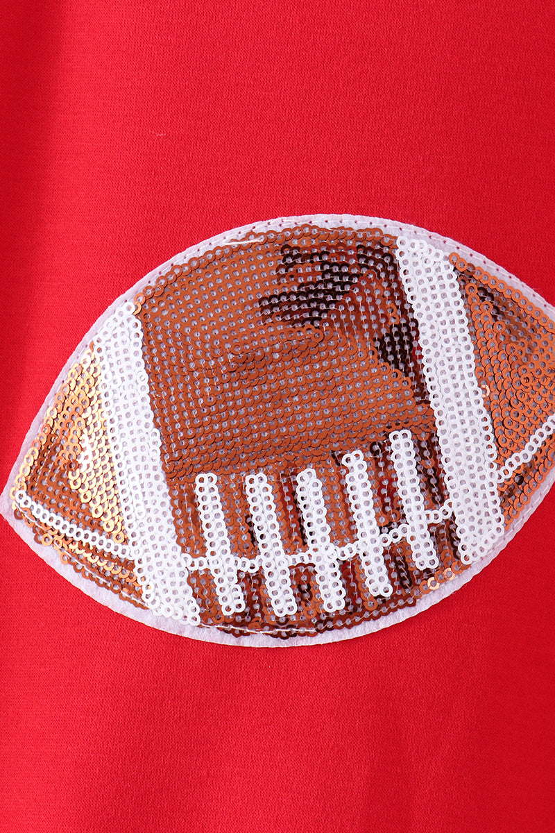 Red Football Sequin Mom & Me Top
