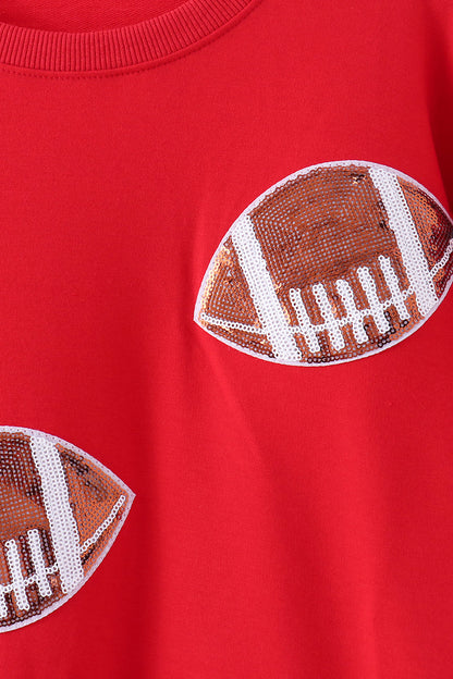 Red Football Sequin Mom & Me Top