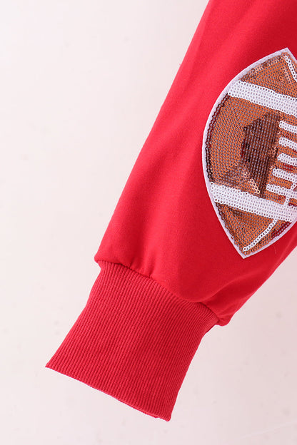 Red Football Sequin Mom & Me Top