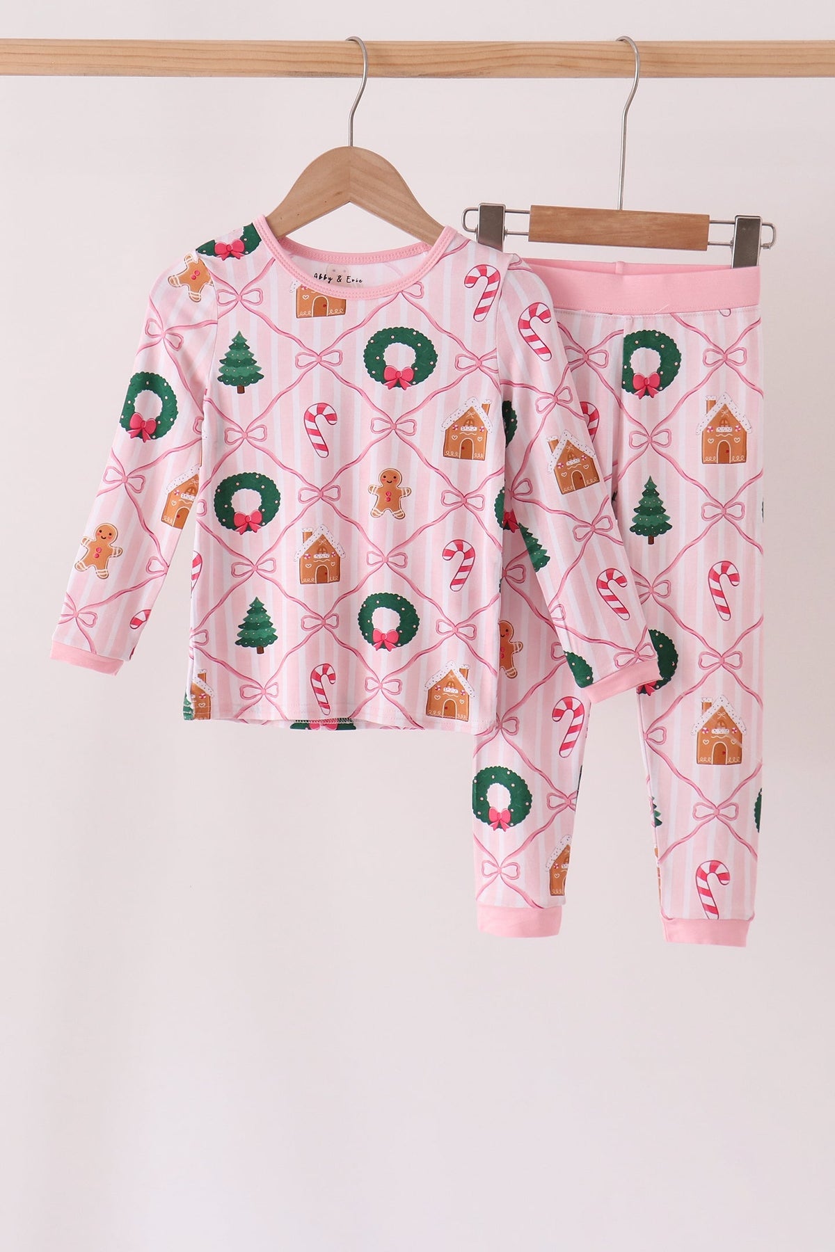 Pink Christmas Tree Bamboo Mom & Me Pajama Set