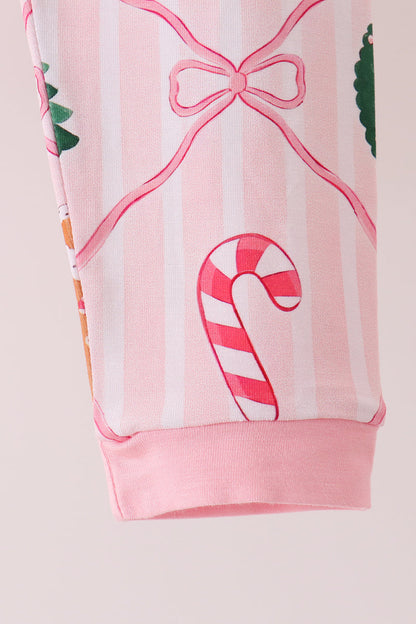 Pink Christmas Tree Bamboo Mom & Me Pajama Set