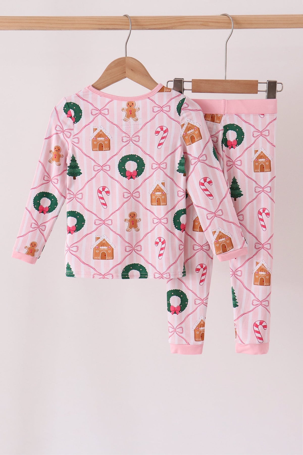 Pink Christmas Tree Bamboo Mom & Me Pajama Set